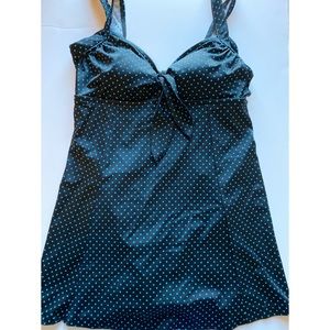 Le cove one piece blue polka dot swimsuit size 12